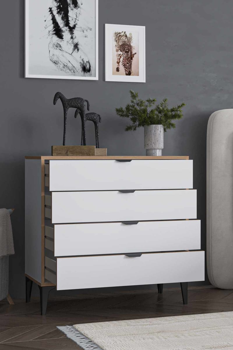 Olyros kommode 90 cm - Hvit - Oppbevaring - Oppbevaringsmøbler - Kommode