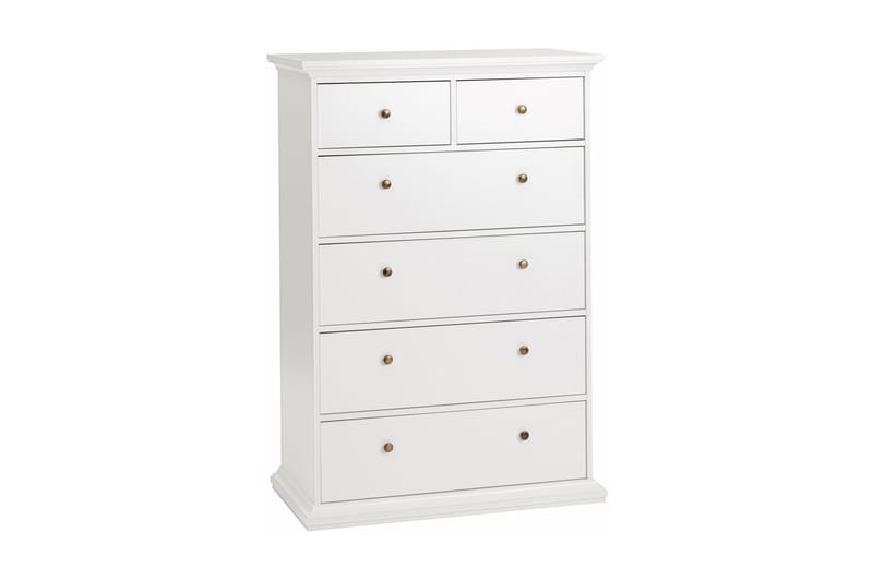 Paris Kommode 140 cm Høy - Hvit - Oppbevaring - Oppbevaringsmøbler - Kommode