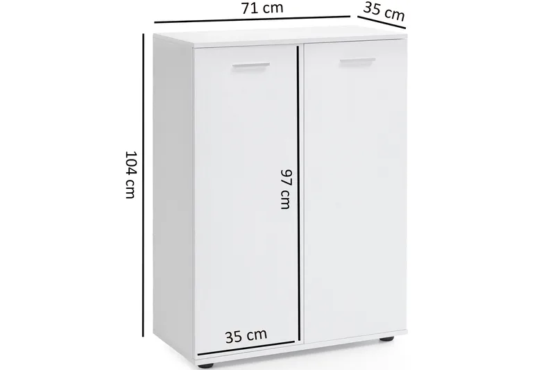 Pinuelas Kommode 71x35 cm - Hvit - Oppbevaring - Oppbevaringsmøbler - Kommode - Entrekommode