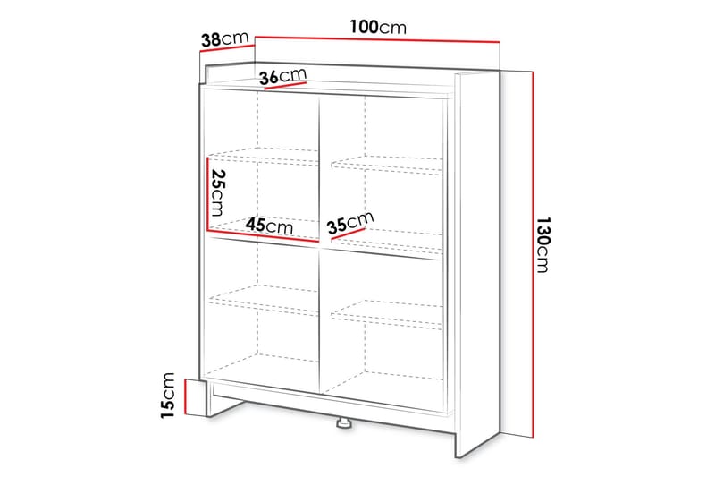 Polina Kommode 100 cm - Brun / Svart - Oppbevaring - Oppbevaringsmøbler - Kommode