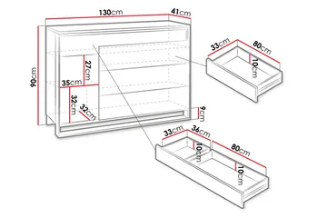 Quant Kommode 41x130 cm - Eik/Svart - Oppbevaring - Oppbevaringsmøbler - Kommode