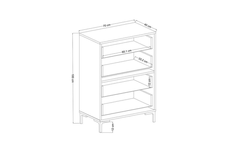 Ranko Kommode 70 cm - Sand/Mellomfarget tre - Oppbevaring - Oppbevaringsmøbler - Kommode