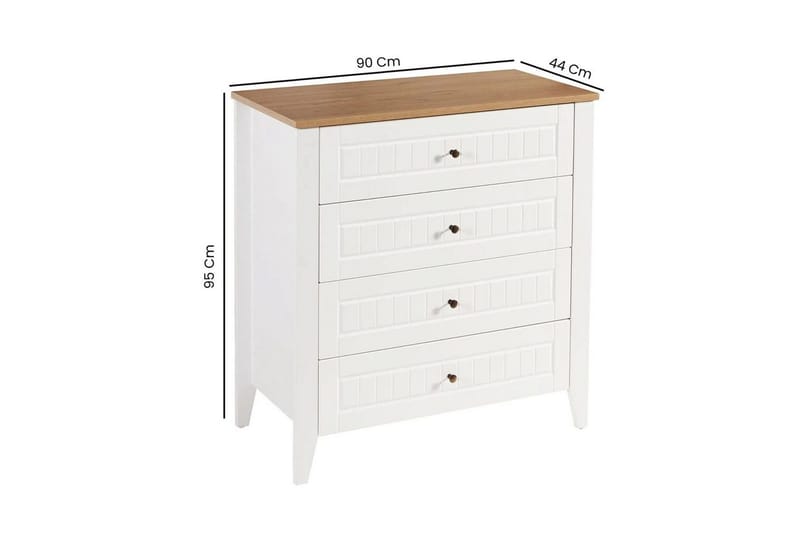 Ranko Kommode 90 cm - Brun/Hvit - Oppbevaring - Oppbevaringsmøbler - Kommode