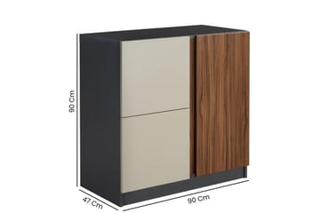 Ranko Kommode 90 cm - Sjokoladebrun/Antrasitt - Oppbevaring - Oppbevaringsmøbler - Kommode