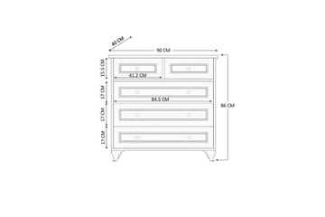 Rylic Kommode 90 cm - Matt Hvit - Oppbevaring - Oppbevaringsmøbler - Kommode