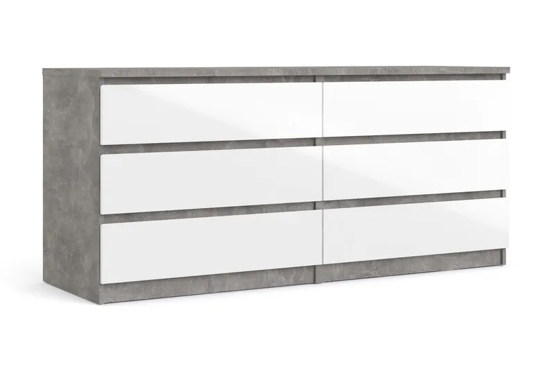 Salomns Kommode 50x154 cm, Hvit | Grå