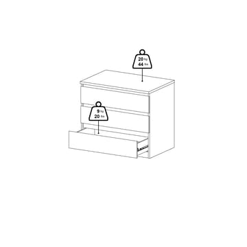 Salomns Kommode med 3 skuffer 77x50x68 cm - Oppbevaring - Oppbevaringsmøbler - Kommode