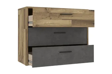 Scrafton Kommode 100 cm - Grå/Brun - Oppbevaring - Oppbevaringsmøbler - Kommode