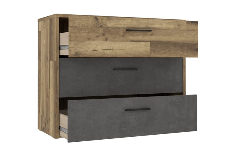 Scrafton Kommode 100 cm - Grå/Brun - Oppbevaring - Oppbevaringsmøbler - Kommode