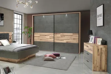 Scrafton Kommode 100 cm - Grå/Brun - Oppbevaring - Oppbevaringsmøbler - Kommode