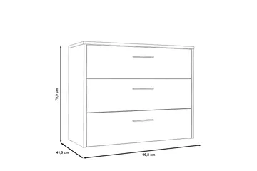 Scrafton Kommode 100 cm - Grå/Brun - Oppbevaring - Oppbevaringsmøbler - Kommode