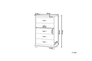 Sharon Kommode 39 | 76 cm - Hvit - Oppbevaring - Oppbevaringsmøbler - Kommode