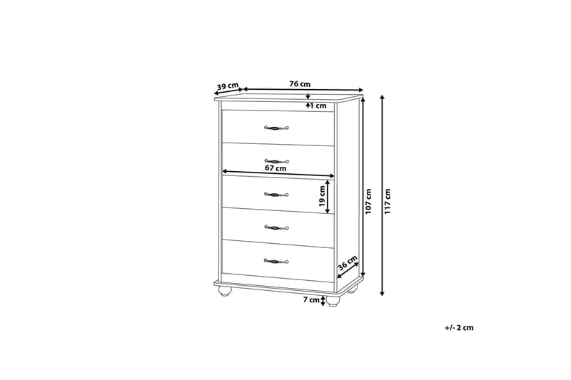 Sharon Kommode 39 | 76 cm - Hvit - Oppbevaring - Oppbevaringsmøbler - Kommode