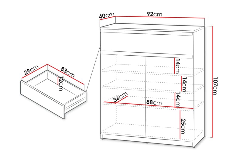 Simply Kommode 92 cm - Grå - Oppbevaring - Oppbevaringsmøbler - Kommode