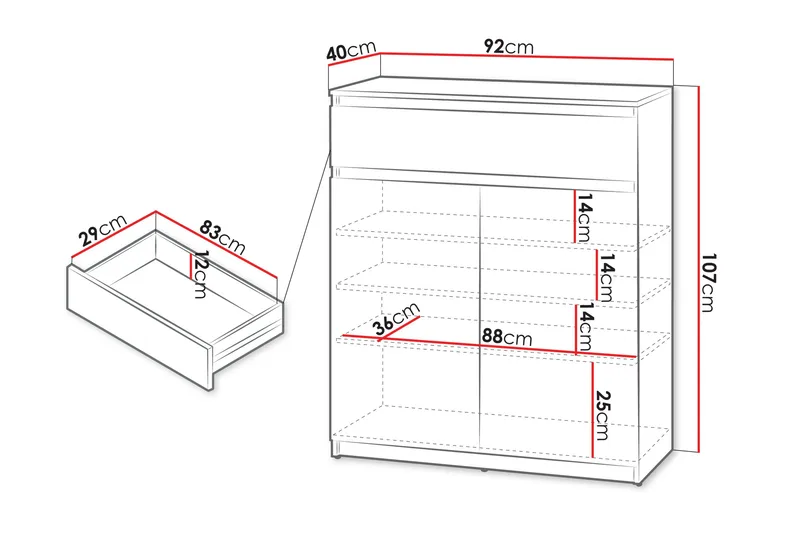 Simply Kommode 92 cm - Hvit - Oppbevaring - Oppbevaringsmøbler - Kommode