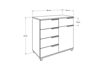 Byrå Vit högglans - Oppbevaring - Oppbevaringsmøbler - Kommode - Skuffeseksjon