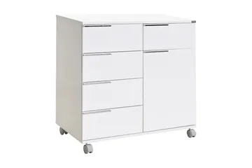 Byrå Vit högglans - Oppbevaring - Oppbevaringsmøbler - Kommode - Skuffeseksjon