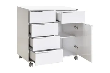 Byrå Vit högglans - Oppbevaring - Oppbevaringsmøbler - Kommode - Skuffeseksjon