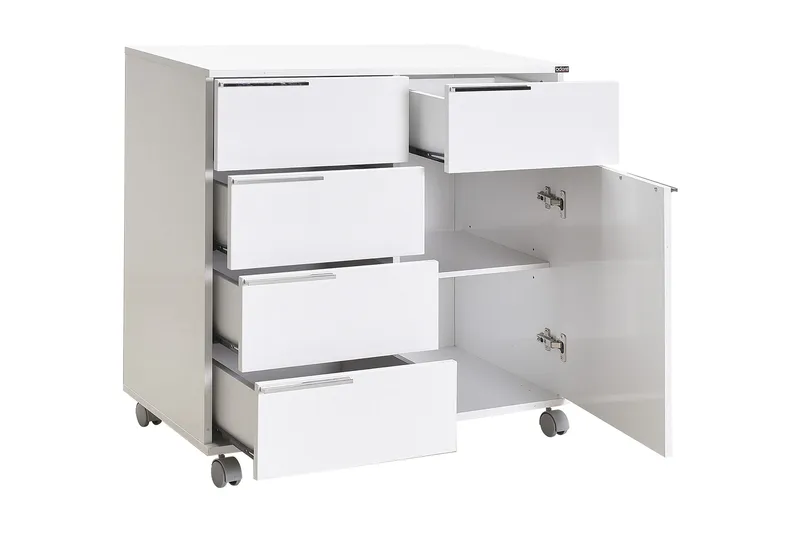 Byrå Vit högglans - Oppbevaring - Oppbevaringsmøbler - Kommode - Skuffeseksjon