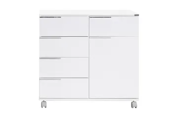 Byrå Vit högglans - Oppbevaring - Oppbevaringsmøbler - Kommode - Skuffeseksjon