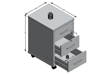 Diego Hurts 35 cm - Hvit/Betong - Oppbevaring - Oppbevaringsmøbler - Kommode - Skuffeseksjon