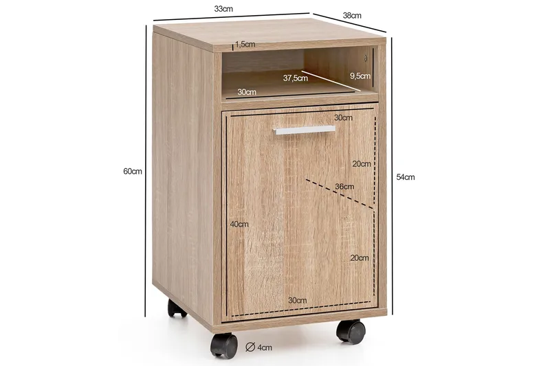 Hennefer Hurts 33x38 cm - Brun - Oppbevaring - Oppbevaringsmøbler - Kommode - Skuffeseksjon