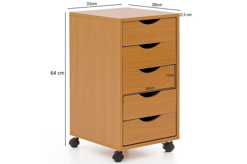 Javarris Hurts 33x38 cm - Brun - Oppbevaring - Oppbevaringsmøbler - Kommode - Skuffeseksjon