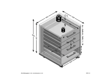 Keyrse Skrivebord  48 cm - Brun - Oppbevaring - Oppbevaringsmøbler - Kommode - Skuffeseksjon