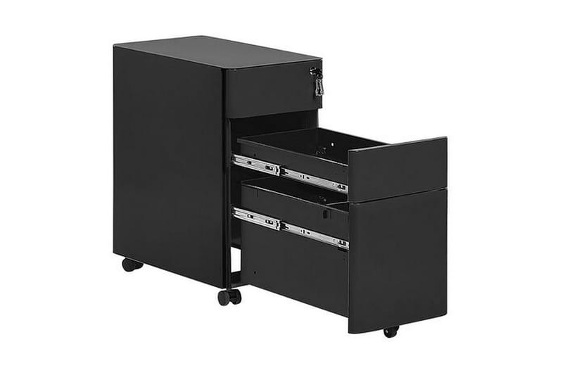 Kontorskap Bardano 30x50 cm - Metall/Svart - Oppbevaring - Oppbevaringsmøbler - Kommode - Skuffeseksjon
