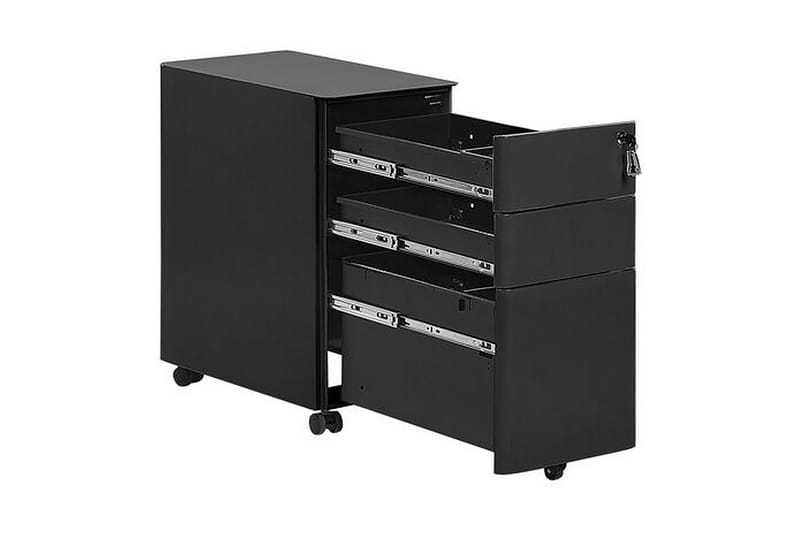 Kontorskap Bardano 30x50 cm - Metall/Svart - Oppbevaring - Oppbevaringsmøbler - Kommode - Skuffeseksjon