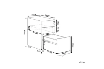 Kontorskap Bardano 30x50 cm - Metall/Svart - Oppbevaring - Oppbevaringsmøbler - Kommode - Skuffeseksjon