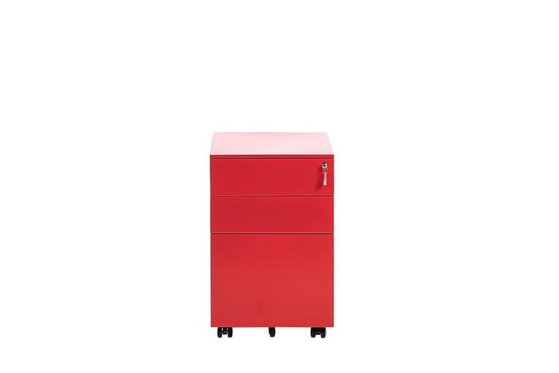 Kontorskap Himmelspach 39x52 cm - Metall/Rød - Oppbevaring - Oppbevaringsmøbler - Kommode - Skuffeseksjon