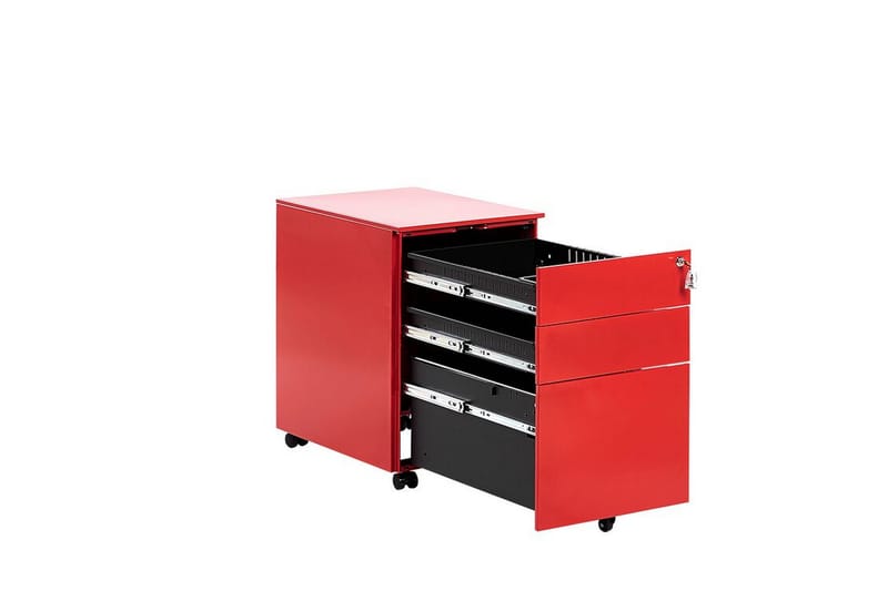 Kontorskap Himmelspach 39x52 cm - Metall/Rød - Oppbevaring - Oppbevaringsmøbler - Kommode - Skuffeseksjon