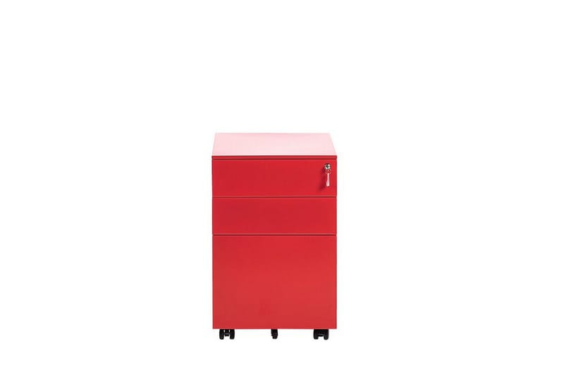 Kontorskap Himmelspach 39x52 cm - Metall/Rød - Oppbevaring - Oppbevaringsmøbler - Kommode - Skuffeseksjon