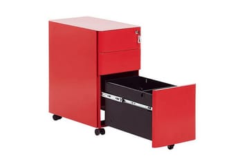 Lubriano kontorskap 30x50 cm - Metall/Rød - Oppbevaring - Oppbevaringsmøbler - Kommode - Skuffeseksjon