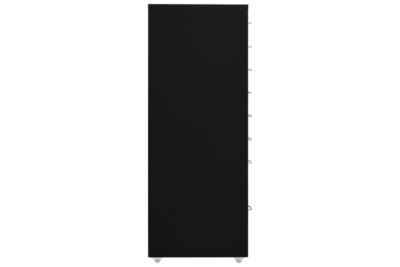 Mobilt arkivskap svart 28x41x109 cm metall - Svart - Skuffeseksjon