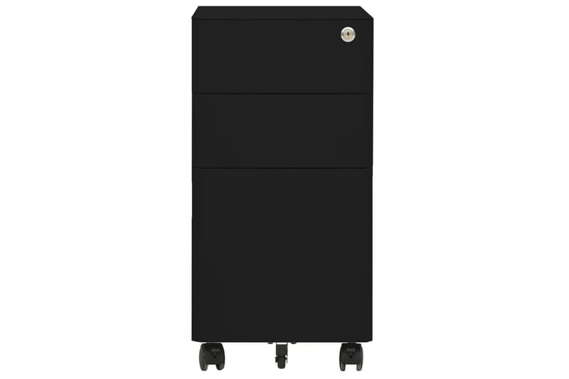 Mobilt arkivskap svart 30x45x59 cm stål - Svart - Skuffeseksjon