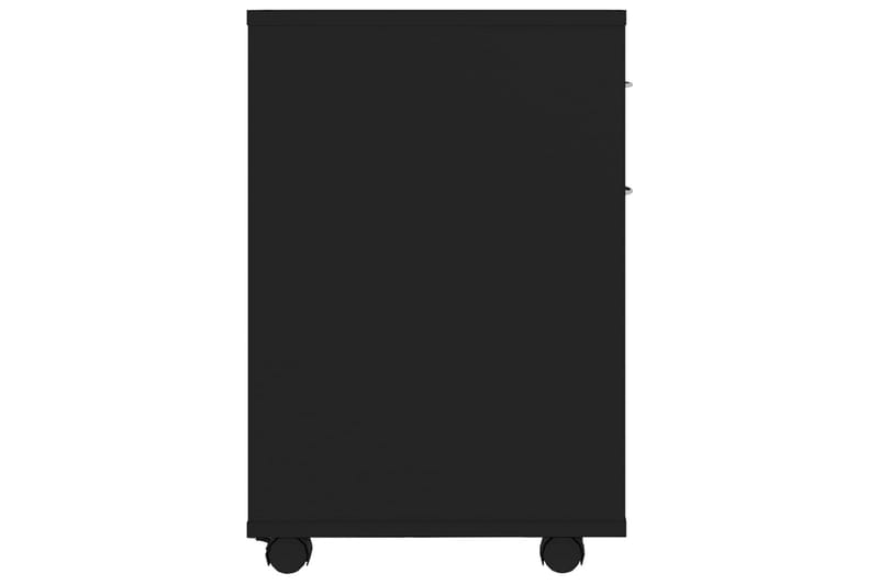 Rulleskap svart 45x38x54 cm sponplate - Svart - Skuffeseksjon