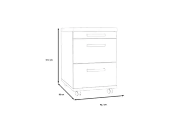 Talebi Hurts med Lås 53x42 cm - Brun / Hvit - Oppbevaring - Oppbevaringsmøbler - Kommode - Skuffeseksjon