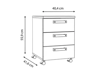 Torelles Vondt 60x41 cm - Brun / Grå - Oppbevaring - Oppbevaringsmøbler - Kommode - Skuffeseksjon