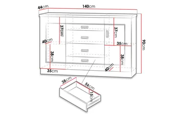 Tadeusz Kommode 140x44x90 cm - Oppbevaring - Oppbevaringsmøbler - Kommode