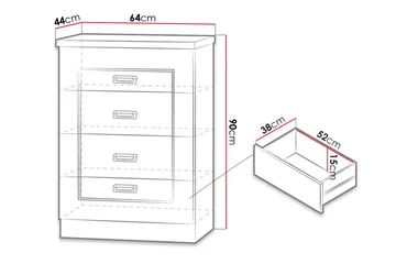 Tadeusz kommode 63x44x90 cm - Oppbevaring - Oppbevaringsmøbler - Kommode
