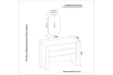 Tera Home Kommode + Speil - Oppbevaring - Oppbevaringsmøbler - Kommode
