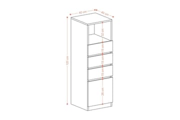 Tyven Kommode 40 cm - Rødfarget tre - Oppbevaring - Oppbevaringsmøbler - Kommode
