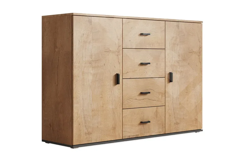 Uni Kommode, Hvit / Svart Høyglans