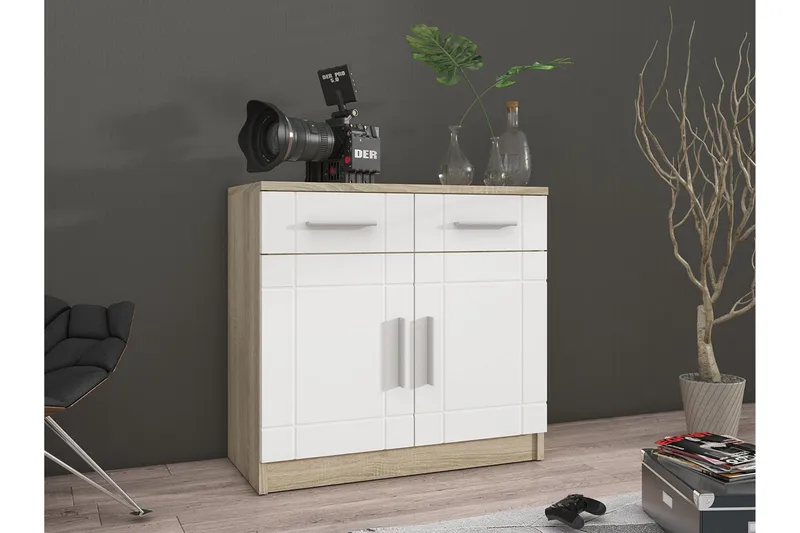 Valga Kommode 37x69 cm - Hvit/Natur - Oppbevaring - Oppbevaringsmøbler - Kommode