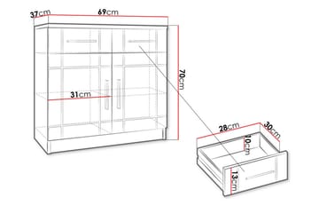 Valga Kommode 37x69 cm - Natur/Grå - Oppbevaring - Oppbevaringsmøbler - Kommode