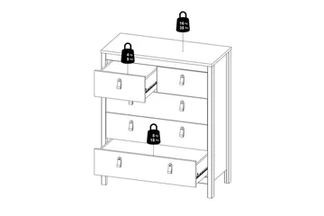 Vallvidera Kommode 82 cm - Beige - Oppbevaring - Oppbevaringsmøbler - Kommode