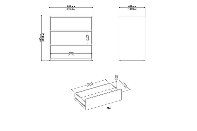 Varun Kommode 80 cm - Hvit - Oppbevaring - Oppbevaringsmøbler - Kommode