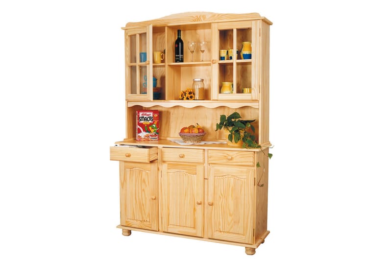 Vitrineskap Ejder 130 cm - Furu - Oppbevaring - Oppbevaringsmøbler - Kommode